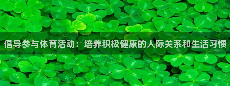 谈球吧体育官网：倡导参与体育活动：培养积极健康的人际关系和生活习惯